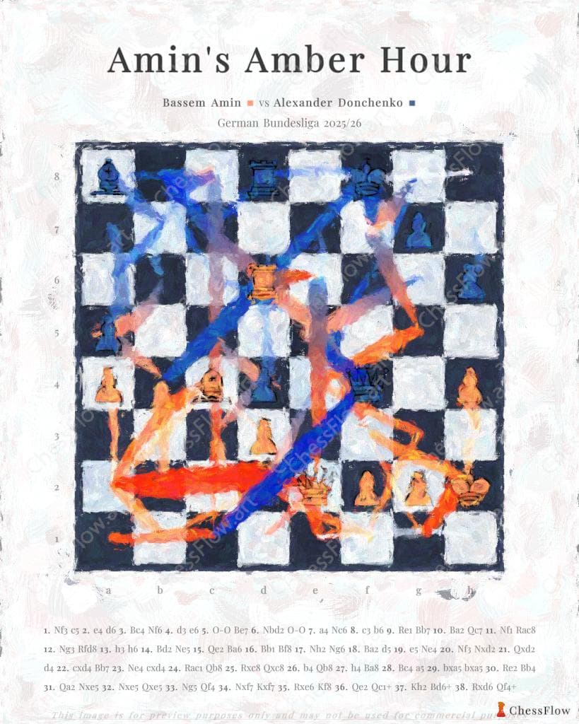 Bassem Amin vs Alexander Donchenko - chess gift art